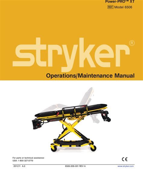 Stryker Medical 6506 Power-PRO XT User Manual 6506 009 001A FCC