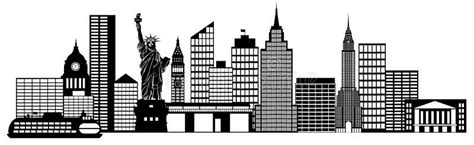 New York City Skyline Panorama Clip Art Stock Illustration - Illustration of drawing, city: 24065106