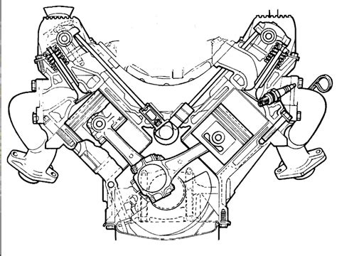 V8 Engine Drawing at GetDrawings | Free download