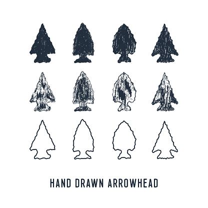 Hand Drawn Arrowheads Vector Illustrations Set Stock Illustration - Download Image Now - iStock