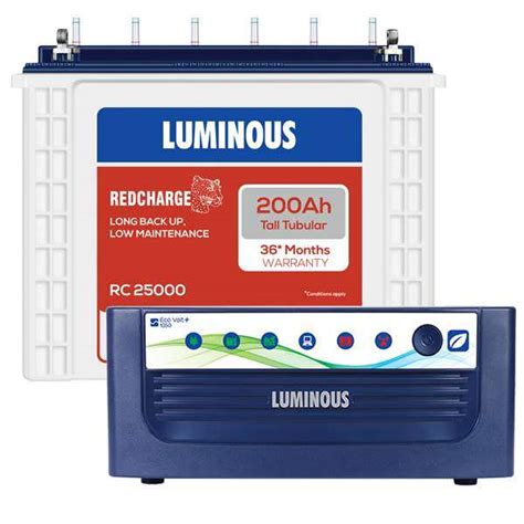 Luminous Eco Volt 1050+Luminous RC 200AH Inverter battery Combo price ...