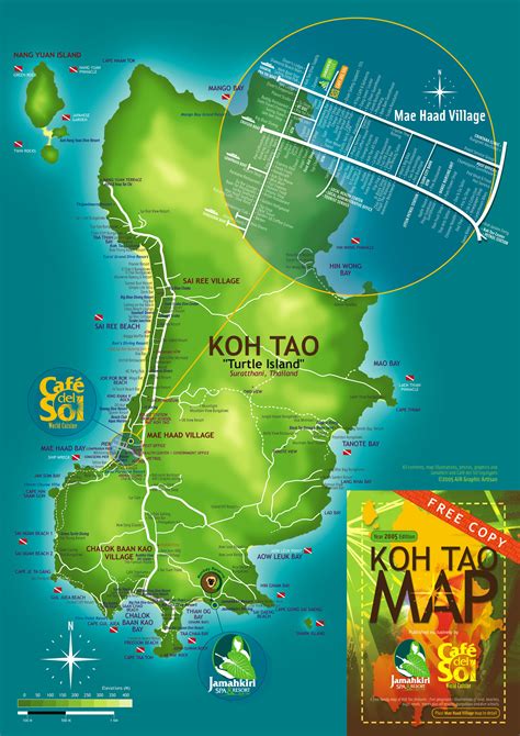 Koh Tao Tourist Map - Koh Tao Thailand • mappery