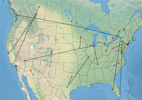 Map : Map of NHL and AHL teams with affiliates connected [OC ...