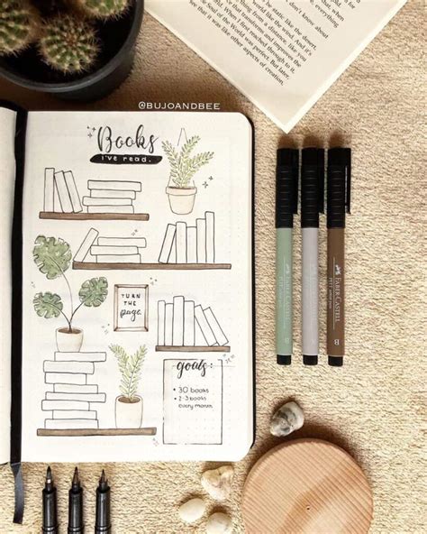 55+ Creative Book and Reading trackers for your Bullet journal