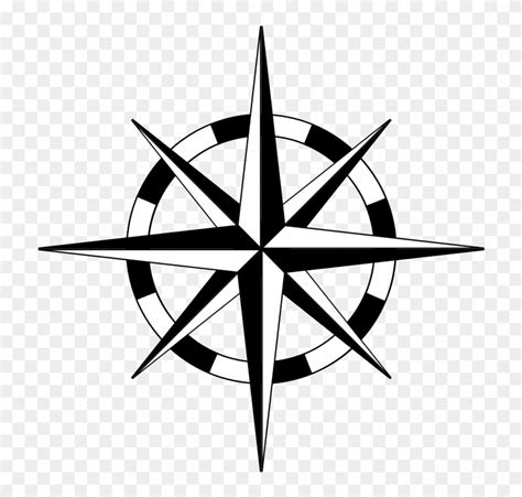 Basic Map Compass - Black And White Map Compass, HD Png Download ...