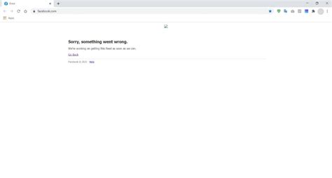 Sorry, something went wrong. Facebook Website Down!