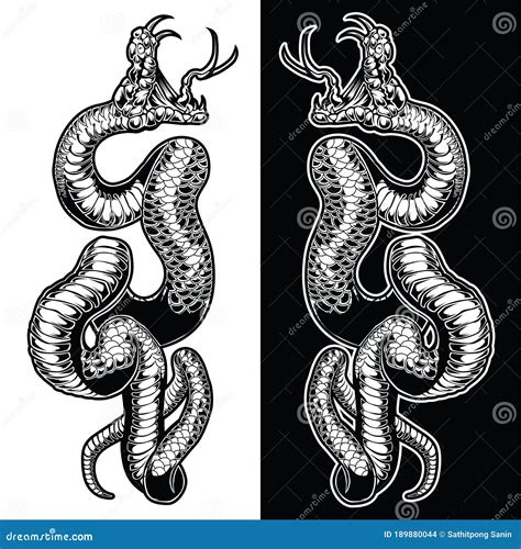 Snake Black & White Vector Logo Design Illustration Stock Vector ...