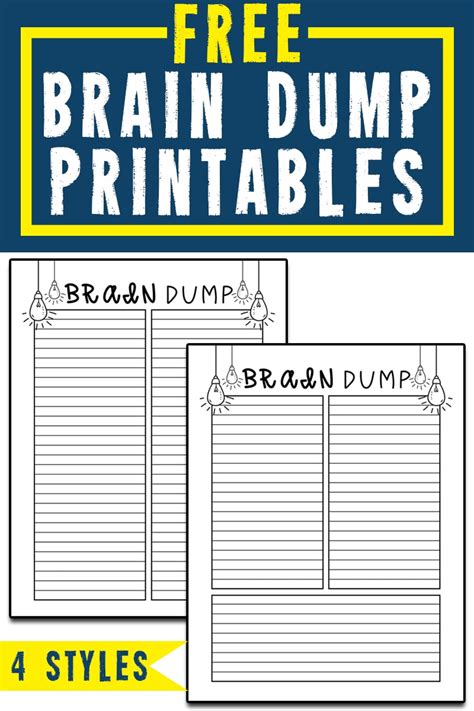 Brain Dump Template - Free Brain Dump Planner Printable