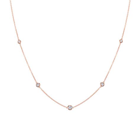 Diamond Bezel Strand Necklace – Baby Gold