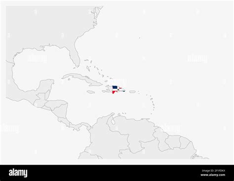 Dominican Republic map highlighted in Dominican Republic flag colors ...