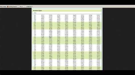 20 B TABLE STATISTICS