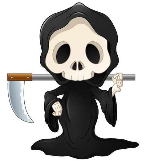 Grim reaper cartoon Vector | Premium Download