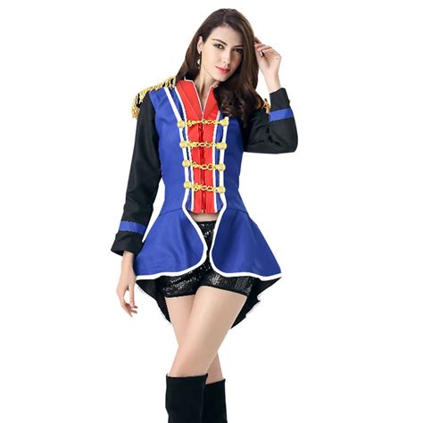 Honor Guard Majorette Drum Leader Baton Gril Halloween Costume Uniform N11672