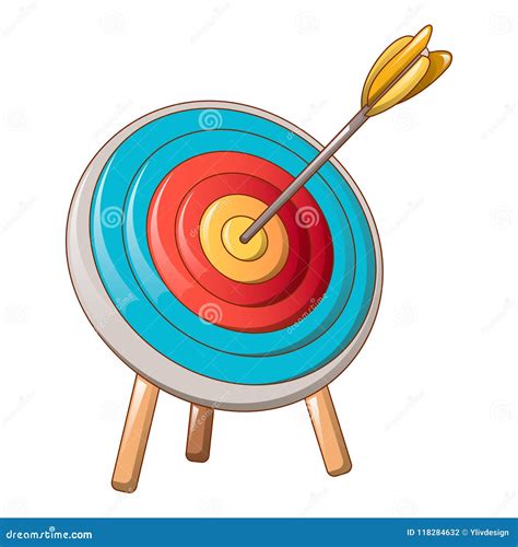 Archery Target Icon, Cartoon Style Stock Vector - Illustration of arrow, goal: 118284632