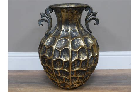 Lara Aged Gold Ornate Metal Vase - Large — Decor Interiors - House & Home