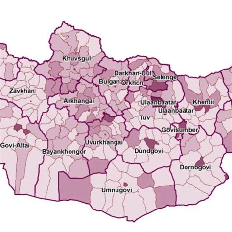 7. Population distribution of Mongolia by each soum, 2020 [16]. | Download Scientific Diagram