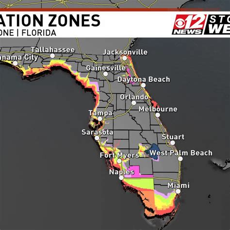 Map Of Florida Evacuation Zones - Carolina Map