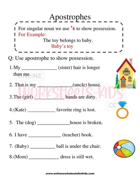 Apostrophe Worksheet For Grade 1-1