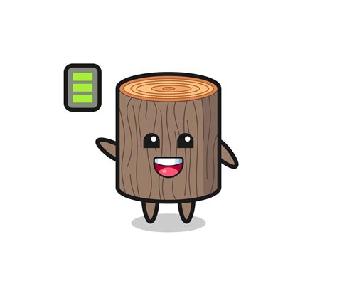 tree stump mascot character with energetic gesture 7779264 Vector Art ...