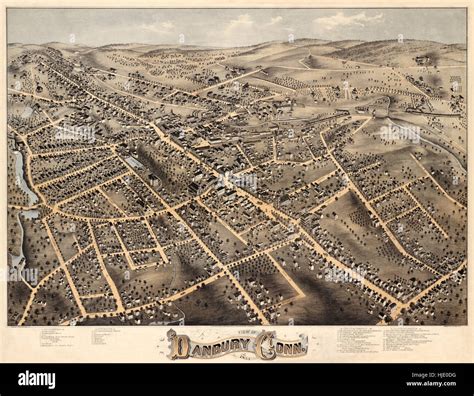 Map Of Danbury 1875 Stock Photo - Alamy