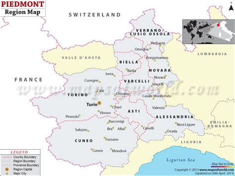 Piedmont Map | Piedmont Italy Map