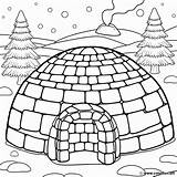 12 Coloring Pages Of Igloos  Free For Kids ColorFunart sketch template