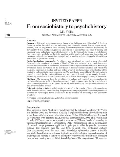 (PDF) From sociohistory to psychohistory