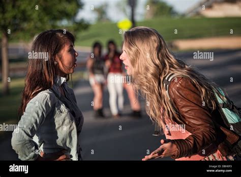 Two Girls Arguing Stock Photo - Alamy