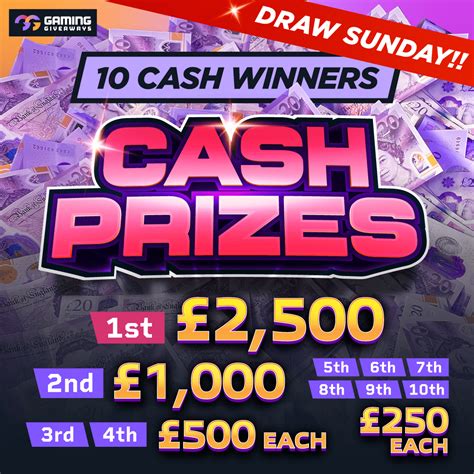 £6,000 Cash Prize (10 winners) - Gaming Giveaways