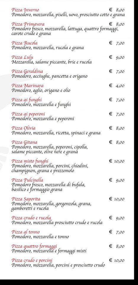 Menu da Il gabbiano pizzeria, Carpenedolo