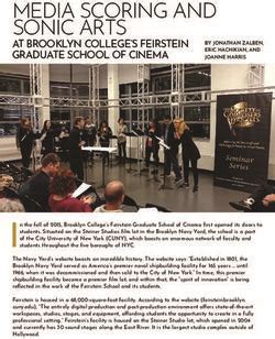 MEDIA SCORING AND SONIC ARTS - AT BROOKLYN COLLEGE'S FEIRSTEIN GRADUATE SCHOOL OF CINEMA