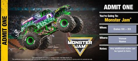 Tickets Make Great Gifts | Monster truck tickets, Monster jam, Monster ...