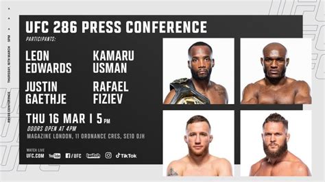 UFC 286: Edwards vs. Usman 3 Pre-Fight Press Conference Live Stream