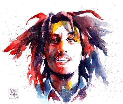 Bob Marley Watercolour Portrait by Surya Shetty