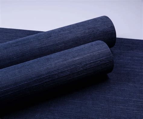 Navy Grasscloth Wallpaper - Oliver Grace Wallpaper