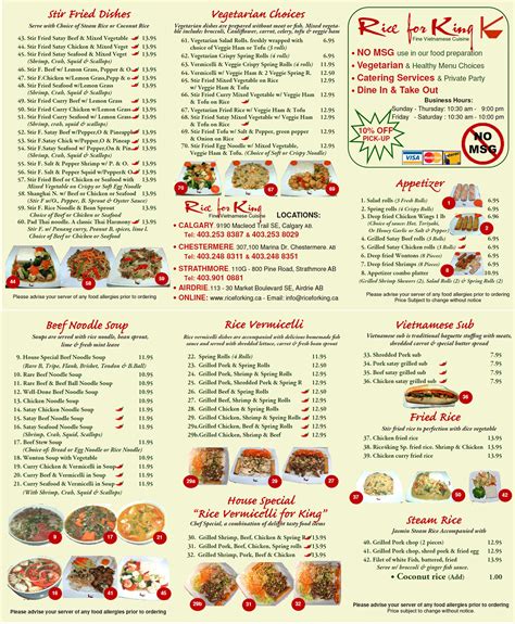 Rice For King Menu, Menu for Rice For King, Acadia, Calgary - Urbanspoon/Zomato