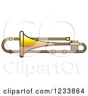 Clipart of a Black and White Trumpet 3 - Royalty Free Vector Illustration by Lal Perera #1233858