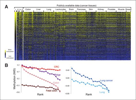 Coefficient of CpG island methylation. The set of 1,524 colorectal ...