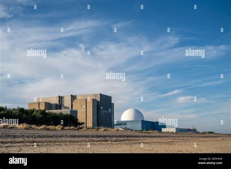 The nuclear power station at Sizewell in Suffolk UK. The current site ...