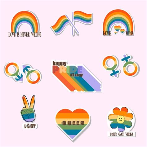 Premium Vector | Lgbt stickers