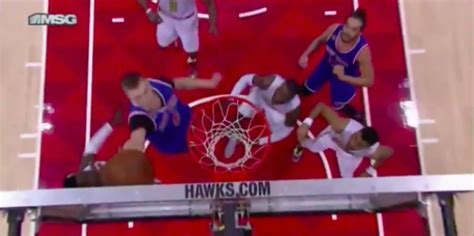 Kristaps Porzingis Followed A Big Block With A Dunk Against The Hawks