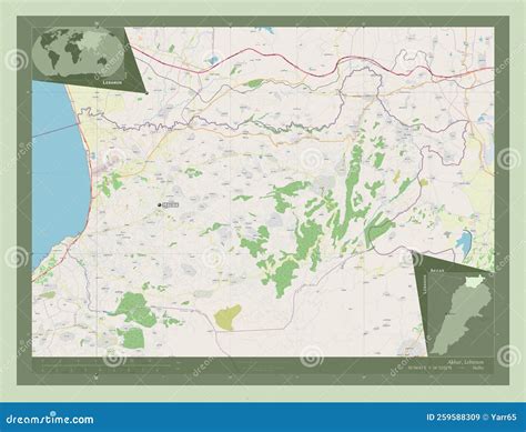 Akkar, Lebanon. OSM. Labelled Points of Cities Stock Illustration ...