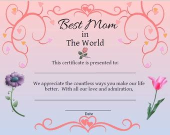 Best Mom Ever Certificate printable - Etsy