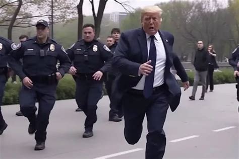 Donald Trump de Inteligencia Artificial luchando contra las fotos de la policía que se vuelven ...