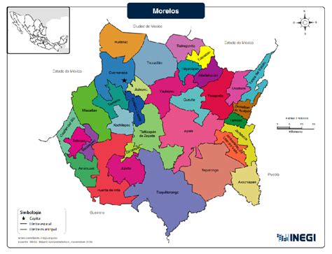 Mapa del Estado de Morelos con Municipios >> Mapas para Descargar e Imprimir | Imágenes Totales