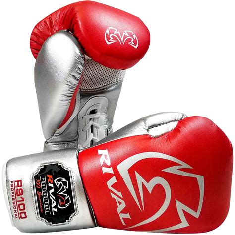 Rival Boxing RS100 Pro Sparring Boxing Gloves - 14 oz. - Red/Silver ...