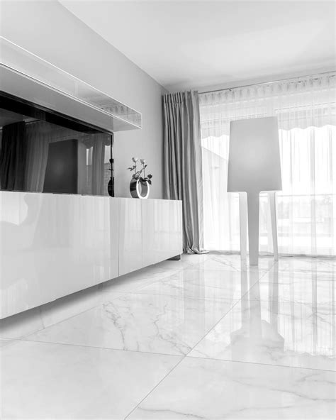 Verona White: the cleanest look is often the most elegant. | Tile floor living room, White tile ...