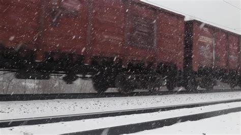 Freight Train In Snow - Stock Video | Motion Array