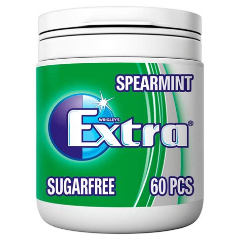 Wrigley's Extra Spearmint Chewing Gum Sugar Free Bottle 60 per pack | British Online