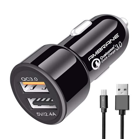 Ambrane 5.4A Dual USB Rapid Car Charger with 18W Quick: Amazon.in: Electronics